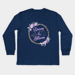 Doom & Gloom Cute Violet Flowery Logo Kids Long Sleeve T-Shirt